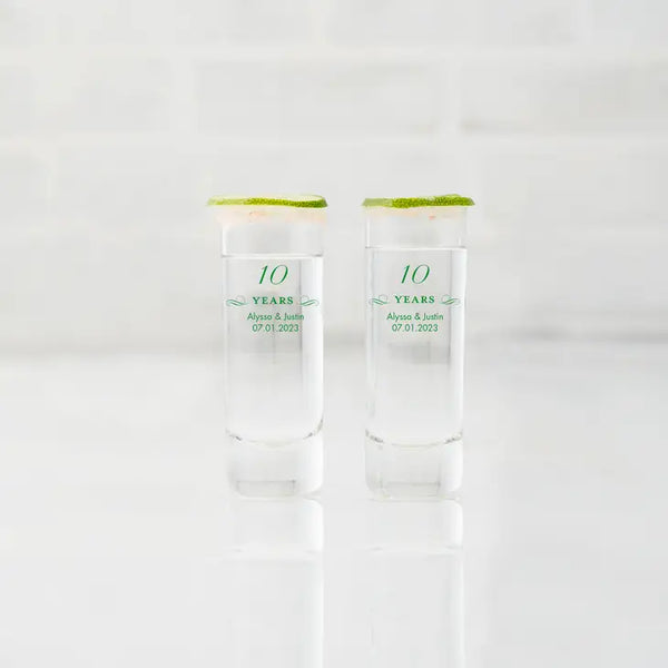 Custom Printed 2.5 oz. Tall Shot Glass Favor - Anniversary | + More Occasions