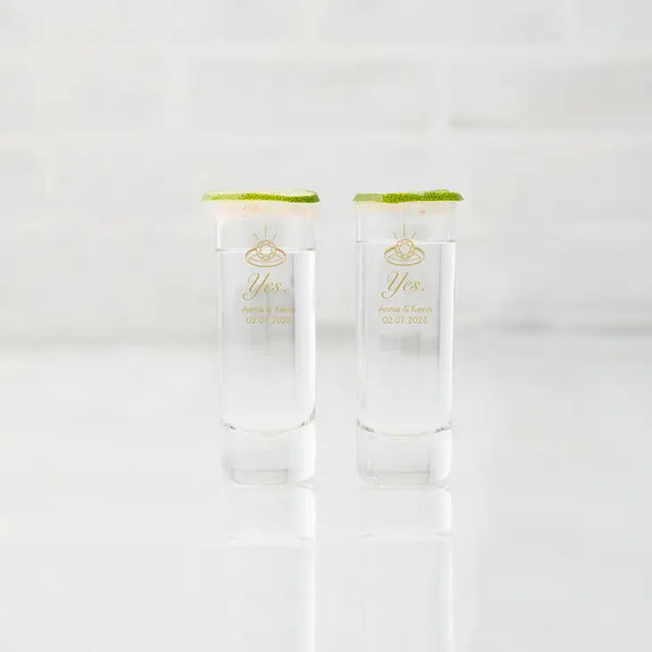 Custom Printed 2.5 oz. Tall Shot Glass Wedding Favor - Engagement Party | + More Occasions