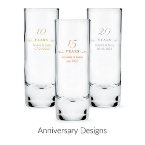 Custom Printed 2.5 oz. Tall Shot Glass Favor - Anniversary | + More Occasions