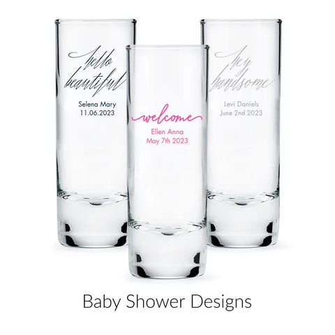 Custom Printed 2.5 oz. Tall Shot Glass Favor - Baby Shower | + More Occasions