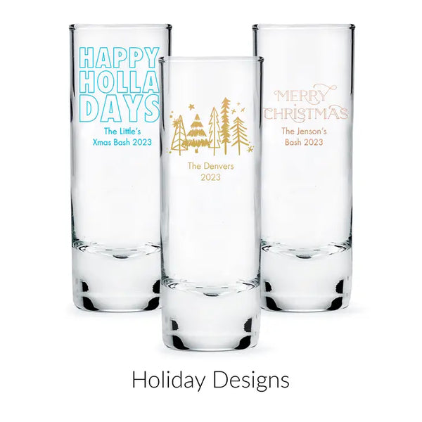 Custom Printed 2.5 oz. Tall Shot Glass Favor - Holiday | + More Occasions