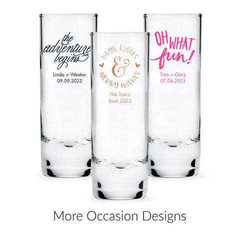 Custom Printed 2.5 oz. Tall Shot Glass Favor - More Occasions