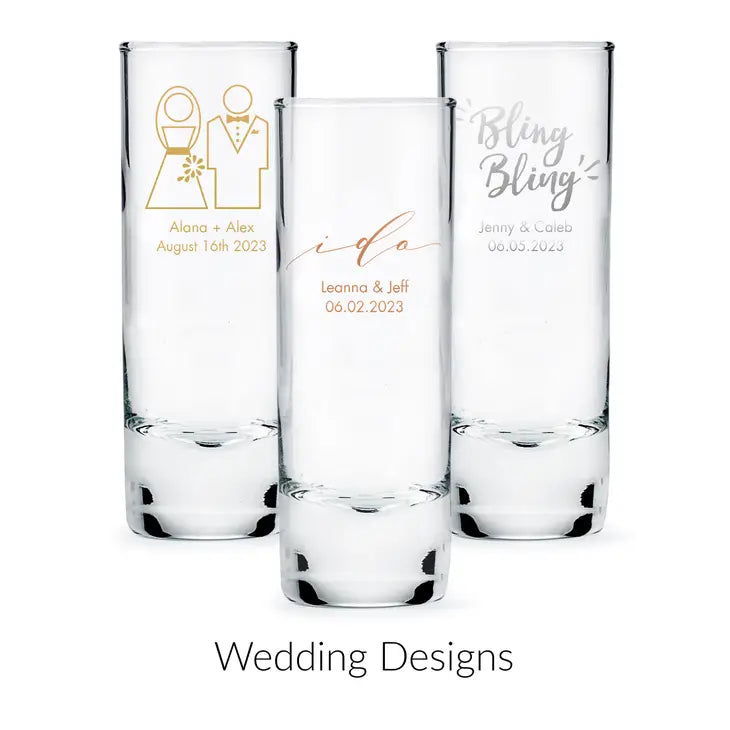 Custom Printed 2.5 oz. Tall Shot Glass Wedding Favor - Wedding | + More Occasions