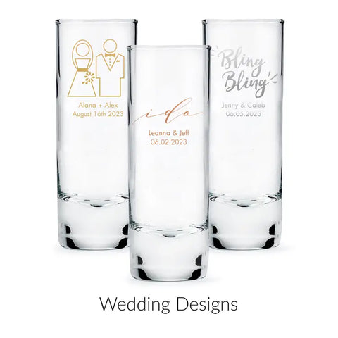 Custom Printed 2.5 oz. Tall Shot Glass Wedding Favor - Wedding | + More Occasions