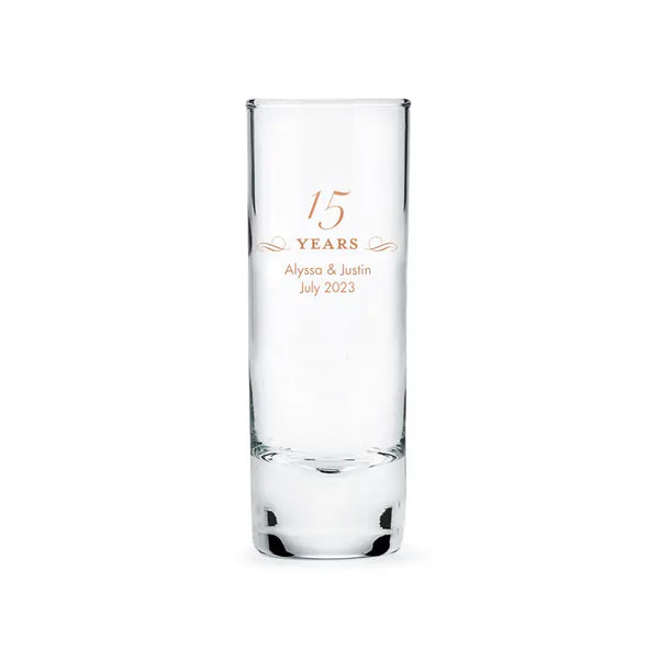 Custom Printed 2.5 oz. Tall Shot Glass Favor - Anniversary | + More Occasions