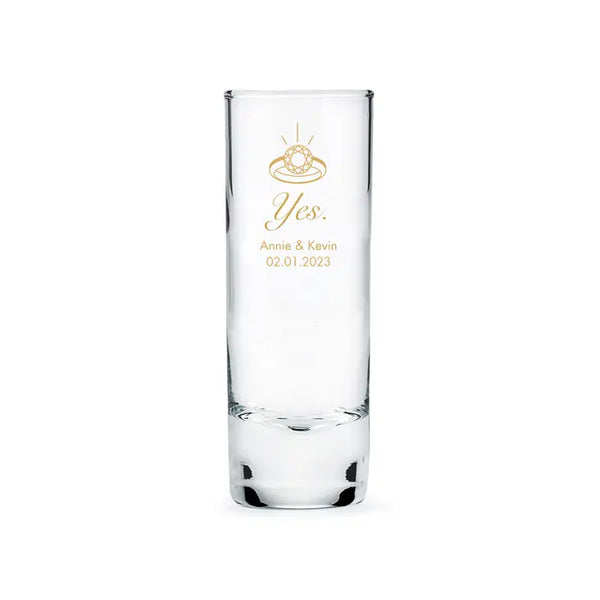 Custom Printed 2.5 oz. Tall Shot Glass Wedding Favor - Engagement Party | + More Occasions