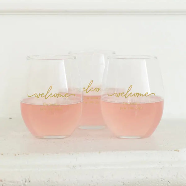 Personalized 9 oz. Stemless Wine Glass Favor - More Occasions