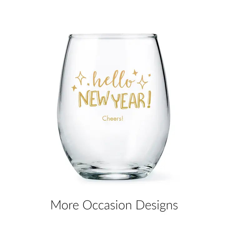 Personalized 9 oz. Stemless Wine Glass Favor - More Occasions