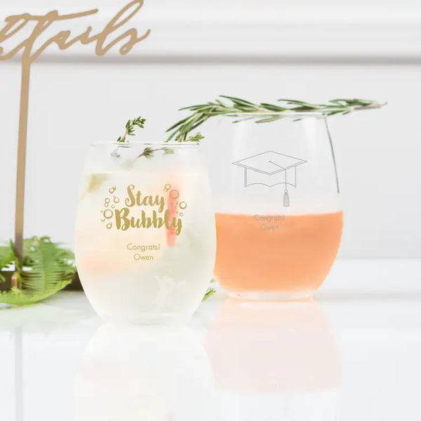 Personalised 15 oz. Stemless Wine Glass Favor - More Occasions