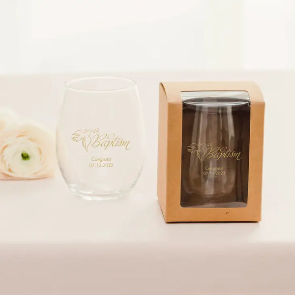 Personalised 15 oz. Stemless Wine Glass Favor - More Occasions