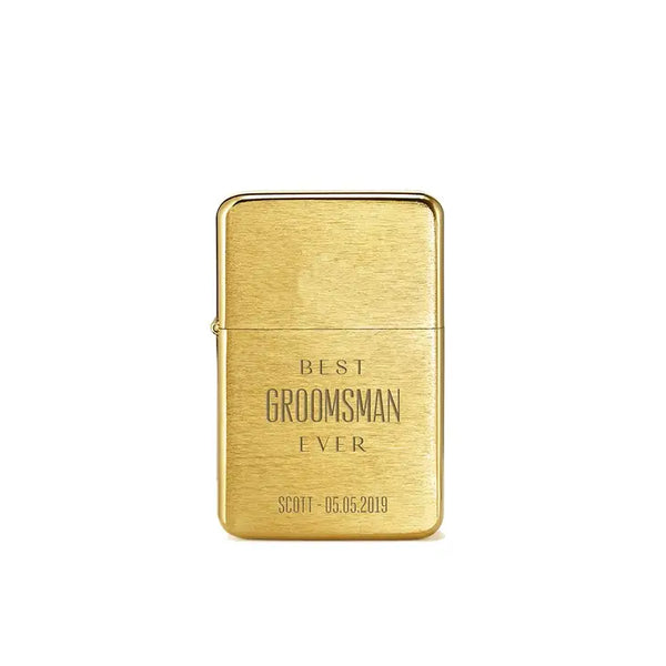 Custom Classic Metal Windproof Lighter - Best Groomsman Ever Engraving