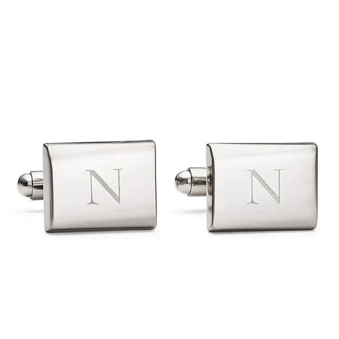 Rectangular Steven Cuff Links - Brushed Silver