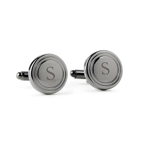 Men's Round Cuff Links - Gunmetal