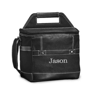 Black Personalized Insulated Cooler Bag - Monogram Embroidered