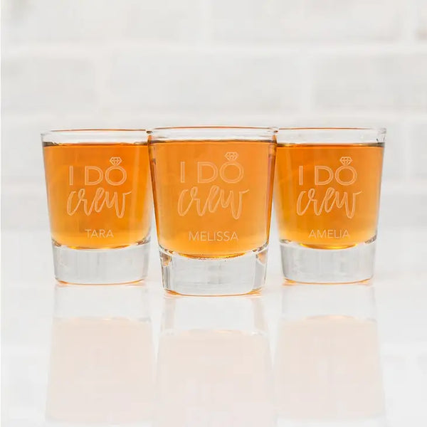 Personalized Clear 1 Oz. Shot Glass - I Do Crew