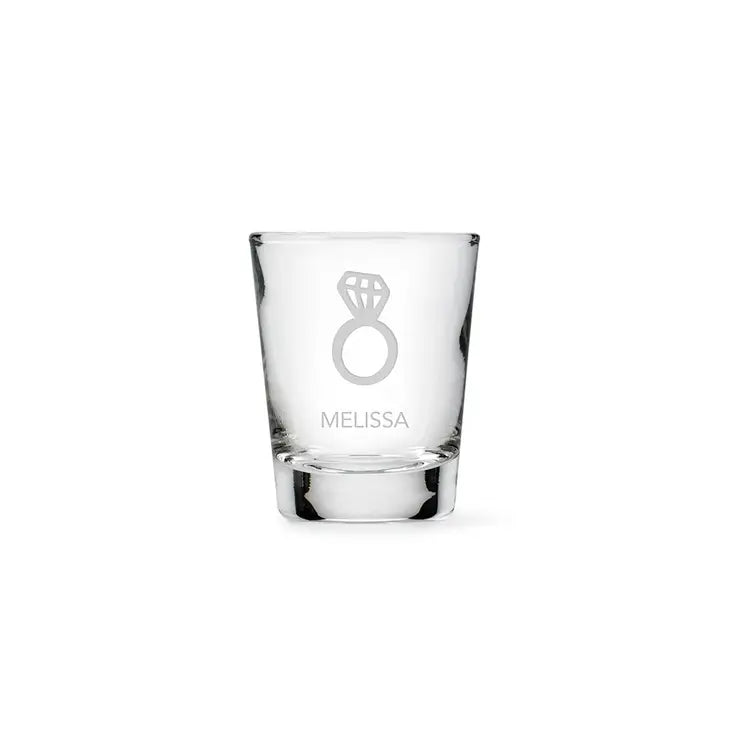 Personalized Clear 1 Oz. Shot Glass - Diamond Ring