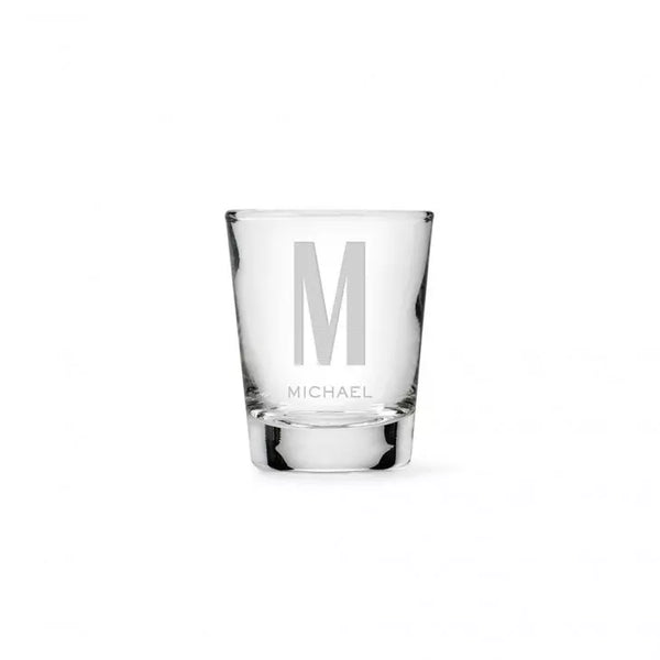 Personalized Clear 1 Oz. Shot Glass - Sans Serif Monogram