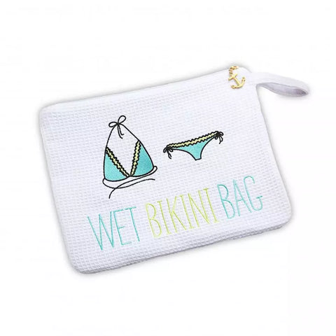 Waterproof Wet Bikini And Swimsuit Bag- White