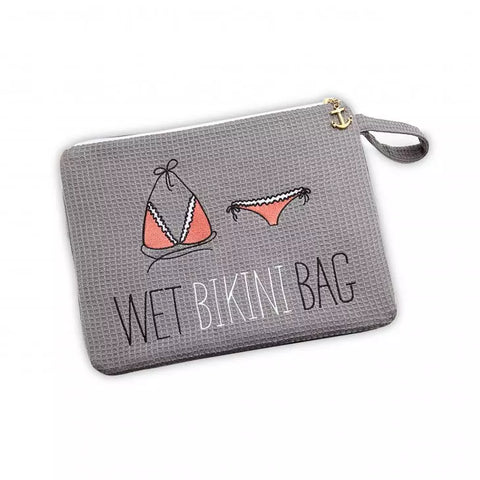 Waterproof Wet Bikini And Swimsuit Bag- Grey