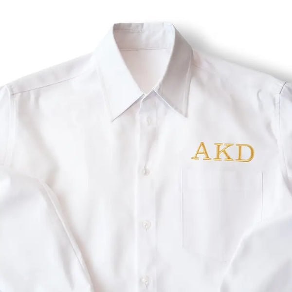 Personalized Embroidered Casual Bridesmaid Cotton Button Down Shirt- White