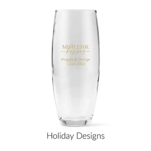 Personalised 9 oz. Stemless Toasting Champagne Flute Favour - Holiday | More Occasions