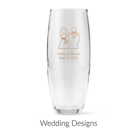 Personalized 9 oz. Stemless Toasting Champagne Flute Wedding Favour - Wedding | More Occasions