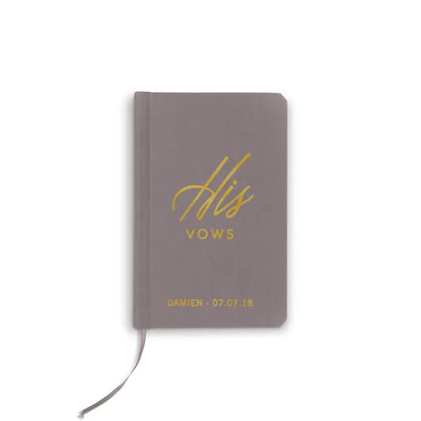 Personalized Charcoal Gray Vow Pocket Notebook - His Vows