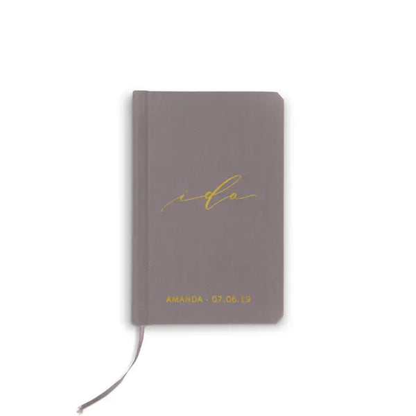 Personalized Charcoal Gray Vow Pocket Notebook - I Do