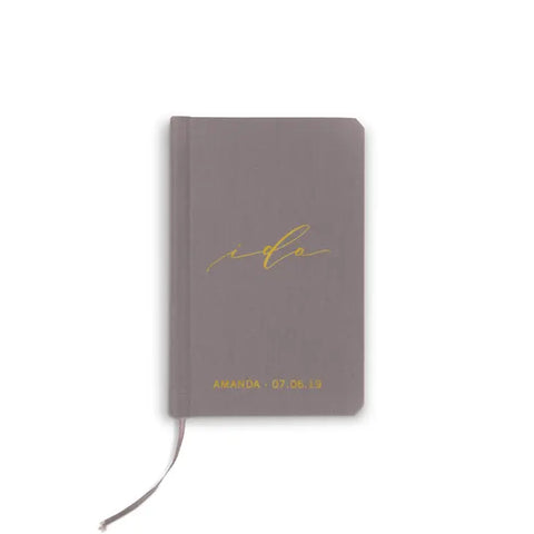 Personalized Charcoal Gray Vow Pocket Notebook - I Do