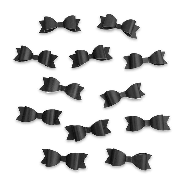 Medium Classic Paper Bow Stationery Decorations - Black - Pack of 12