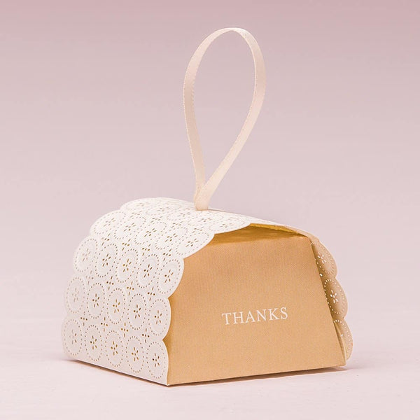 Cute As A Button Mini Favor Box With Ribbon - Set of 10