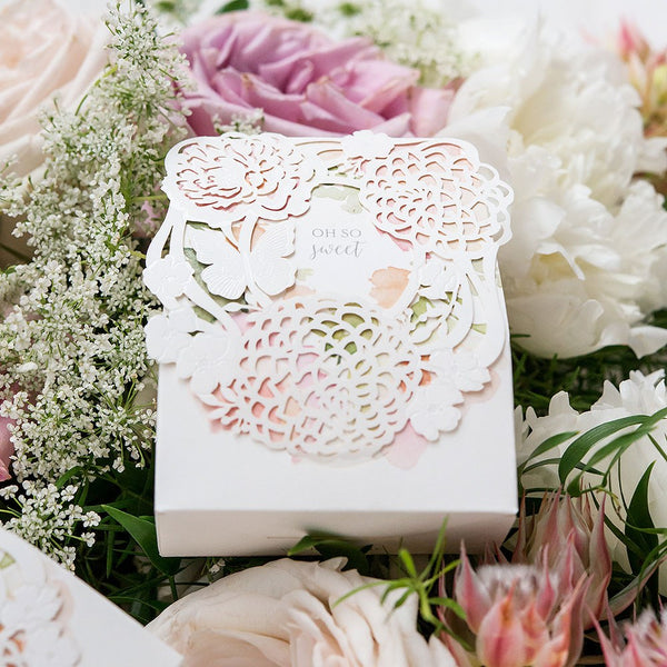 Floral Garden Favor Box - Set of 10