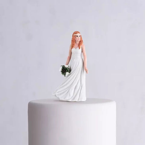 Trendy Bride Porcelain Figurine Wedding Cake Topper