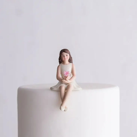 Preteen Girl Porcelain Figurine Wedding Cake Topper