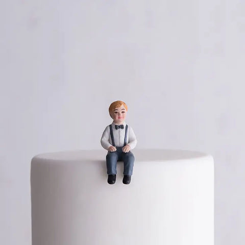 Toddler Boy Porcelain Figurine Wedding Cake Topper