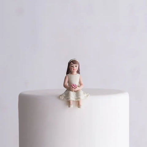 Toddler Girl Porcelain Figurine Wedding Cake Topper