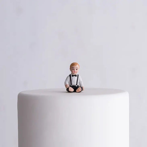 Baby Boy Porcelain Figurine Wedding Cake Topper