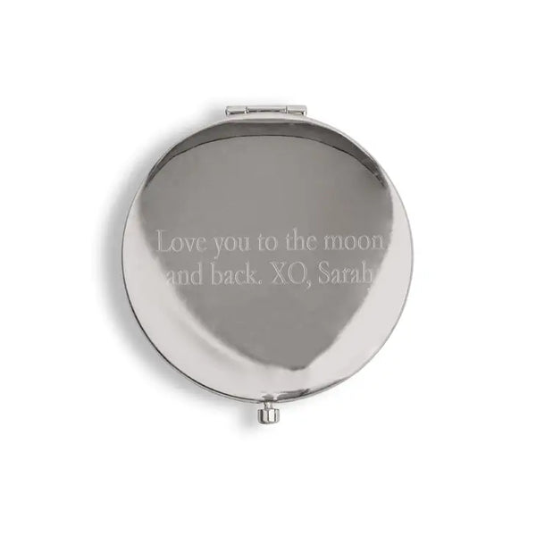 Personalized Silver Rainbow Glitter Compact Mirror