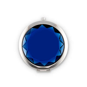 Personalized Jewel Compact Mirror Gift - Sapphire Blue