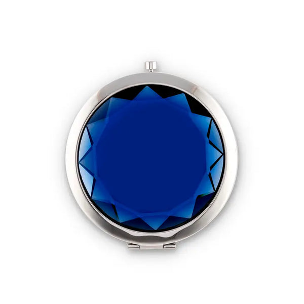 Personalized Jewel Compact Mirror Gift - Sapphire Blue