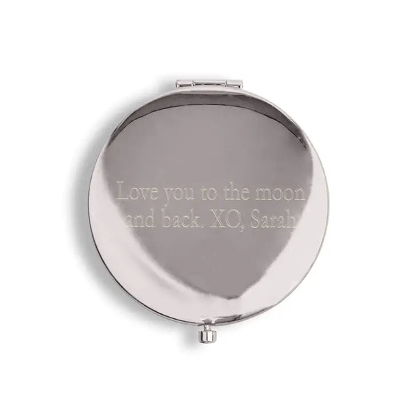 Personalized Engraved Faux Leather Compact Mirror - #Flawless