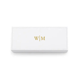 Personalized Faux Leather Jewelry Box - Monogram Emboss