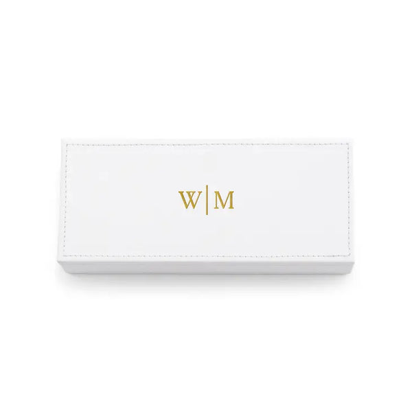 Personalized Faux Leather Jewelry Box - Monogram Emboss