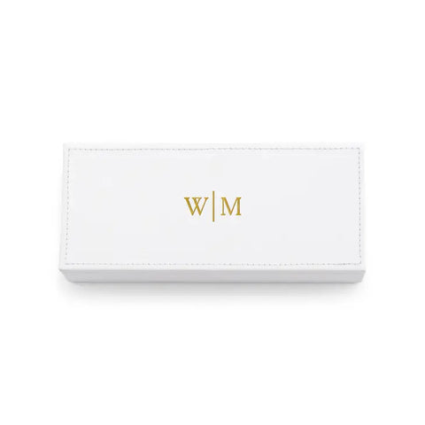 Personalized Faux Leather Jewelry Box - Monogram Emboss