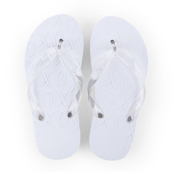 Best Day Ever Wedding Favor Flip Flops - Ivory White