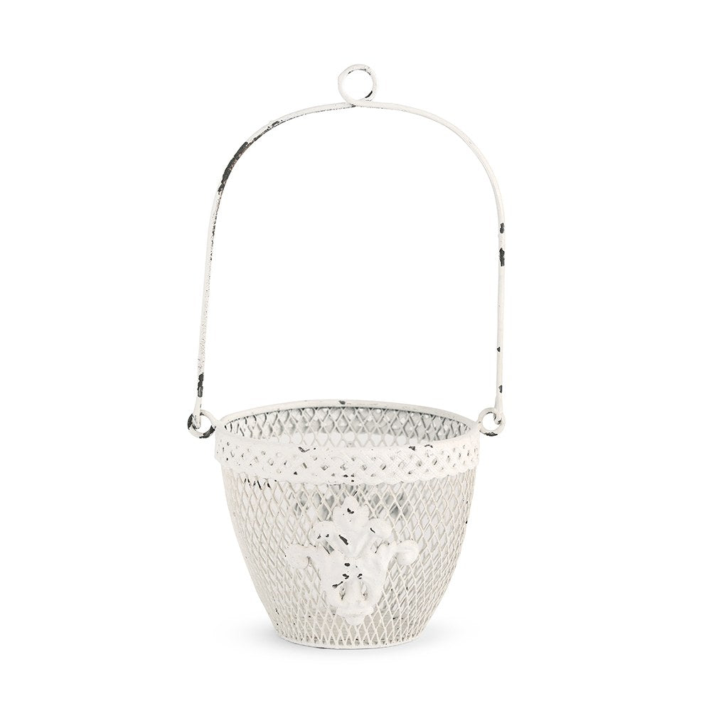 Shabby Chic Metal Flower Basket