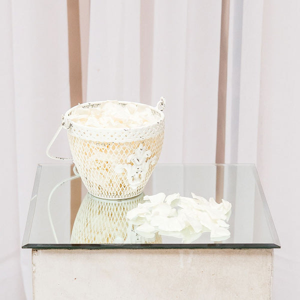 Shabby Chic Metal Flower Basket