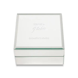 Small Personalized Mirrored Jewelry Box - You're A Gem