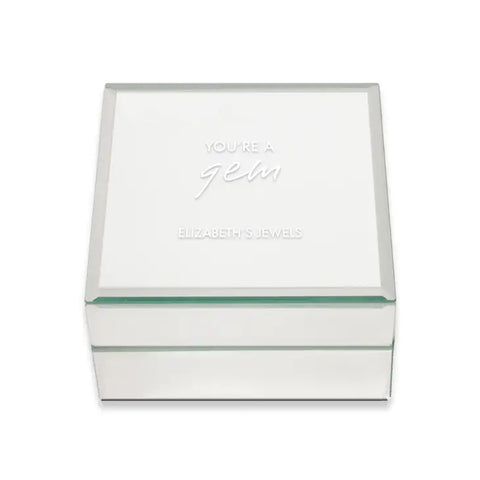 Small Personalized Mirrored Jewelry Box - You're A Gem