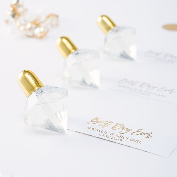 Diamond Shaped Wedding Bubbles - Metallic Gold